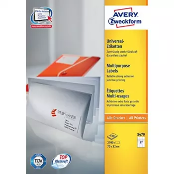 Avery-Zweckform 3479 Etiketten Weiß Papier 70x32mm Permanentkleber