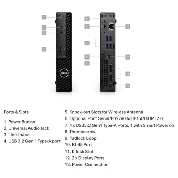 Desktop-PC Dell OptiPlex 3090 (i5-10500T, 8GB RAM, 256GB NVMe, Intel UHD 630, Windows 11 Pro) Grade A erneuert