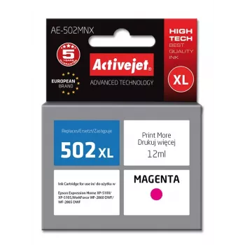 Activejet AE-502MNX Tinte (Ersatz für Epson 502XL W34010; Supreme; 12 ml; Magenta)