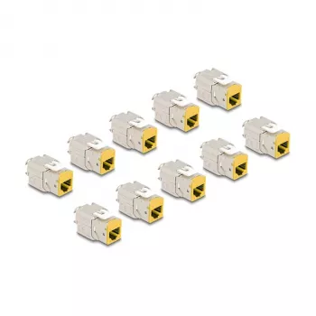 DeLOCK Keystone-Modul 88111 Flach Gelb RJ-45 10 Stück