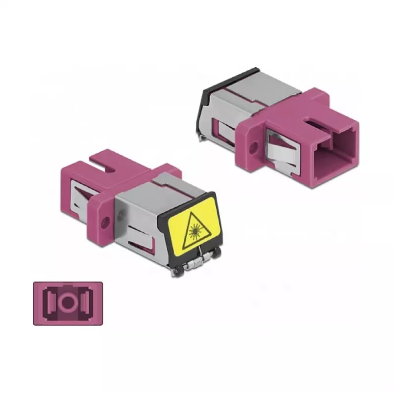 Glasfaser-Koppler DeLOCK 86891 SC Simplex Buchse auf SC Simplex Buchse Multimode Violett
