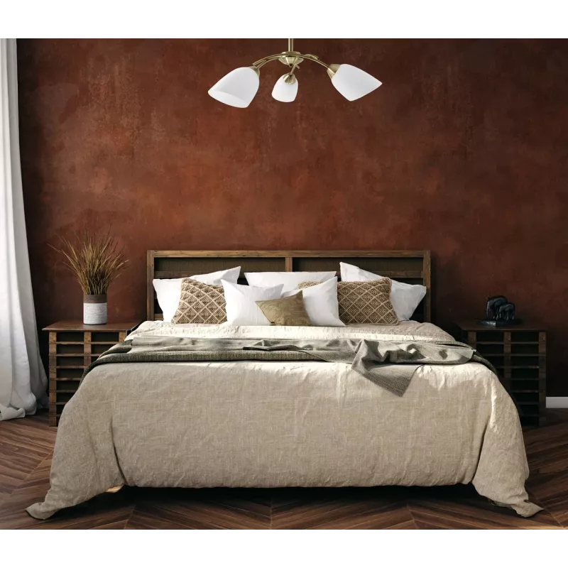 Activejet Classic Decken-Kronleuchter-Pendelleuchte NIKITA Patina dreifach 3xE27 für Wohnzimmer