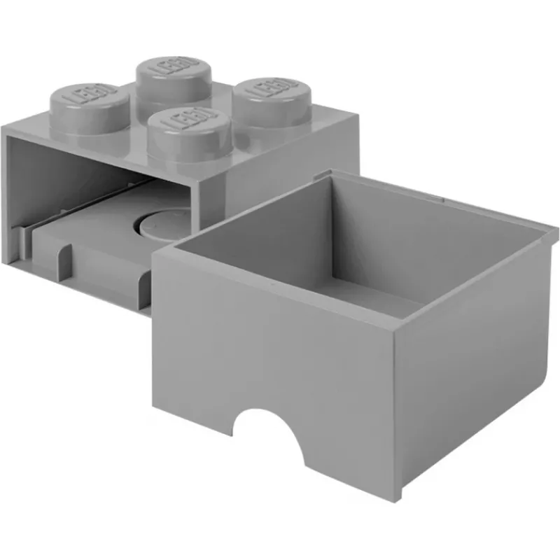 Aufbewahrungsbox Room Copenhagen LEGO Storage Brick Drawer 4 – dunkelgrau, stapelbare Kunststoffschublade für Spielzeug und Kleinteile