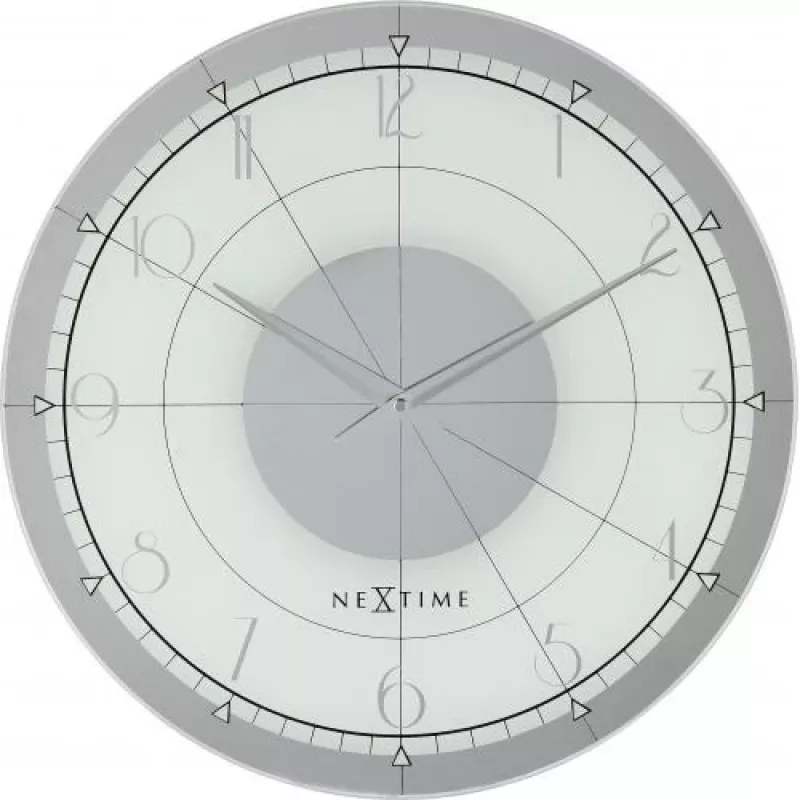 NeXtime Uhr 8125 Fancy Round, Ø43 cm, Wand, Weiß/Silber