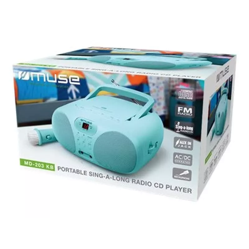 Muse MD-203 KB tragbares Stereo-System Analog FM Blau