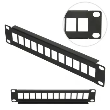 Patchpanel Extralink 12-Port UTP 10 Zoll Metallgehäuse, schwarz