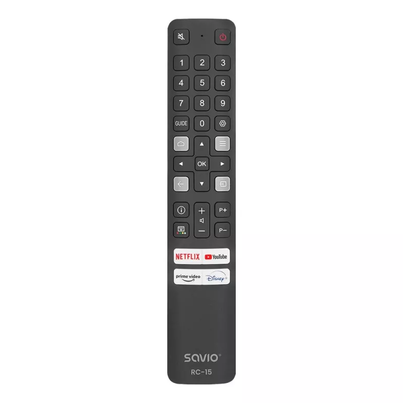 SAVIO Universal-Fernbedienung RC-15 für TCL SMART TV, IR Wireless, schwarz, Reichweite 10 m