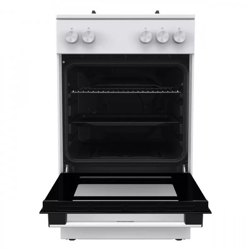 Freistehender Gasherd mit Backofen Gorenje GG5A10WFFM — 4-Flammen-Kochfeld, 70 l Backofen, emaillierte Oberfläche, weiß