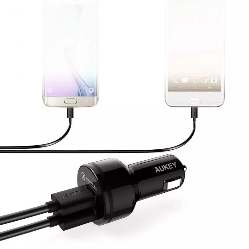 CC-T8 ultraschneller Autoladegerät 2xUSB 3.0 6A 36W + Micro-USB-Kabel 1m