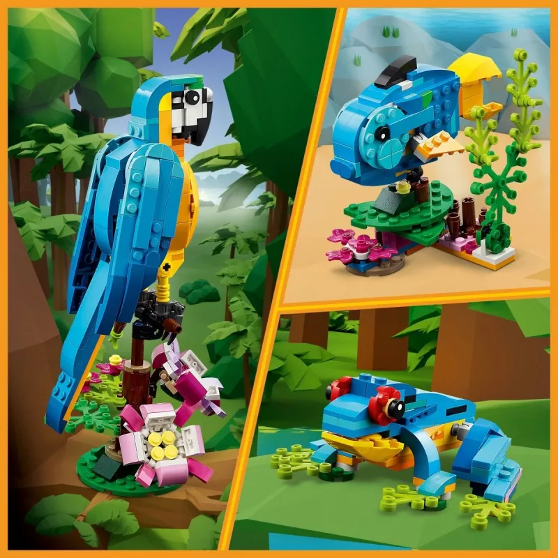 LEGO Bauset Exotischer Papagei 31136 — Creator Display-Modell, 253 Teile, 220×120×110 mm