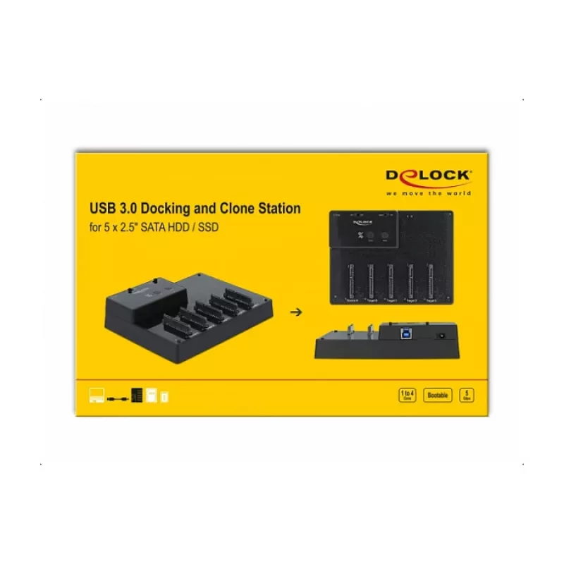Dockingstation DeLOCK USB 5 Gbps 64098 für 5 x 2,5 Zoll SATA HDD/SSD