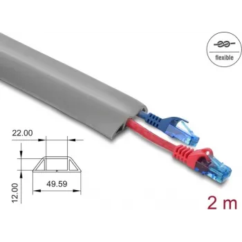 Kabelkanal DELOCK 20767 PVC Grau 1 Stück