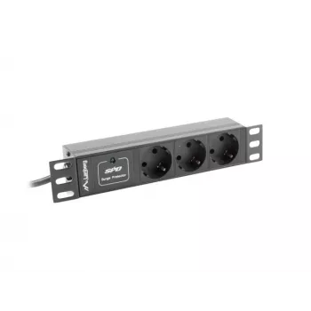 Lanberg PDU-03F-0200-BK Stromverteilereinheit (PDU) 1U Schwarz 3 AC-Outputs (PDU-03E-0200-IEC-BK)