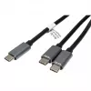 ROLINE - USB-Kabel - 24-pol USB-C (M) auf 24-pol USB-C (M) - USB 2.0 - 1,85 m - USB-Stromversorgung (100 W) - Schwarz (11.02.8308)