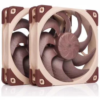 Computergehäuselüfter Noctua NF-A12X25 G2 PWM SX2-PP 120 mm, 12 V, 1800 U/min, 107,3 m³/h, SSO-Lager, 2er-Pack, beige