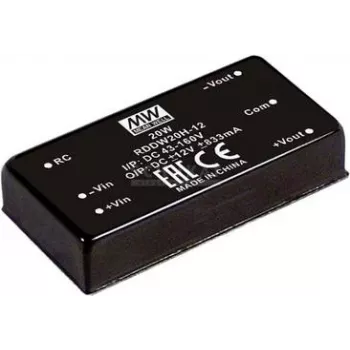 Netzteil/Wandler Mean Well RDDW20H-15, 20 W, 15 V Ausgang, Eingang 43–160 V, RoHS