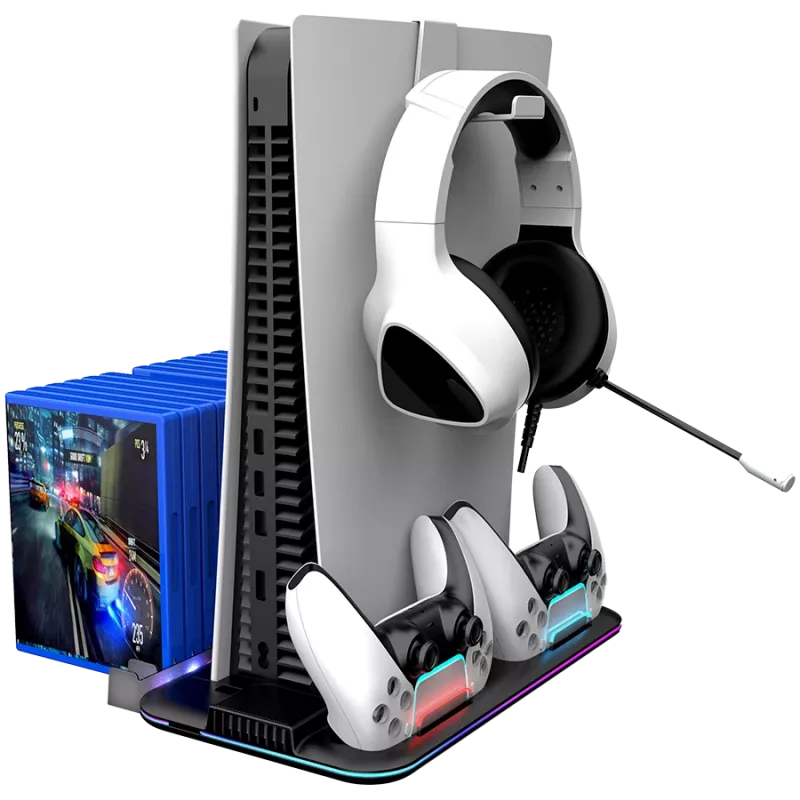 Kühlständer CANYON CS-51 RGB für PS5 schlank Schwarz mit dualer Controller-Ladestation