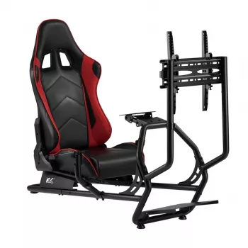 NanoRS RS160 Gaming-Stuhl, Rennsimulator-Ständer 3-in-1, für PC, Konsolen, Spieler, Kunstlederbezug, Lenkradständer, TV-Halterung bis 50 inch, max. VESA 400x400