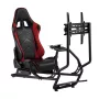 NanoRS RS160 Gaming-Stuhl, Rennsimulator-Ständer 3-in-1, für PC, Konsolen, Spieler, Kunstlederbezug, Lenkradständer, TV-Halterung bis 50 inch, max. VESA 400x400