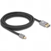 Delock - DisplayPort-Kabel - Mini DisplayPort (M) auf DisplayPort (M) - DisplayPort 1.4 - 3,0 m - Unterstützt 8K 60 Hz - Schwarz, Grau (81093)