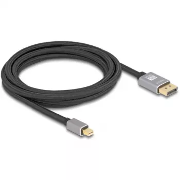 Delock - DisplayPort-Kabel - Mini DisplayPort (M) auf DisplayPort (M) - DisplayPort 1.4 - 3,0 m - Unterstützt 8K 60 Hz - Schwarz, Grau (81093)