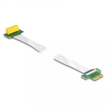 DeLOCK Riser-Karte PCI Express x1 Stecker auf x1 Slot 90° abgewinkelt mit FPC-Kabel 30 cm
