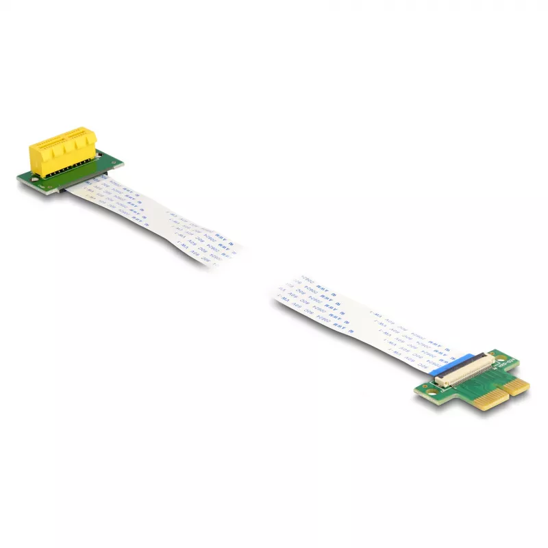 DeLOCK Riser-Karte PCI Express x1 Stecker auf x1 Slot 90° abgewinkelt mit FPC-Kabel 30 cm