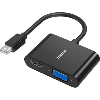 Videoadapter HAMA Classic Line Mini DisplayPort auf VGA/HDMI 2in1, Ultra HD 4K Unterstützung