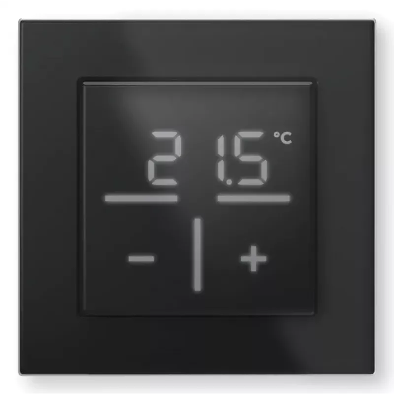 Glas-Wandthermostat Homematic IP mit CO₂-Sensor — mechanisch, schwarz, 230 V, IP20