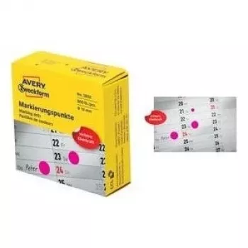 Etikettenaufkleber Avery Zweckform ETYKIETY ZF 3850 rund 10 mm pink