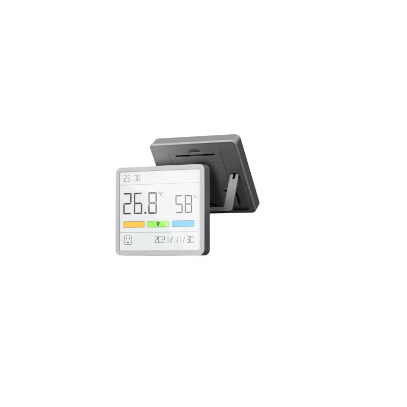 Kombinierter Hygrometer, Thermometer und Uhr MOVA MTHM01 – digitale Inneneinheit zur Messung der relativen Luftfeuchtigkeit und Temperatur, kompakt für Schreibtisch, Regal oder Wand