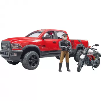 Dodge RAM 2500 Power Wagon mit Anhänger und Motorrad Ducati 02502 BRUDER