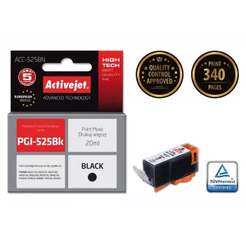 Kompatible Tintenpatrone ActiveJet ACC-525BN, schwarz, pigmentbasiert 20 ml, hohe (XL) Reichweite, für Canon PGI-525Bk