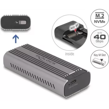 SSD-Gehäuse DeLOCK 42029 USB Type-C 40 Gbit/s für M.2 NVMe PCIe