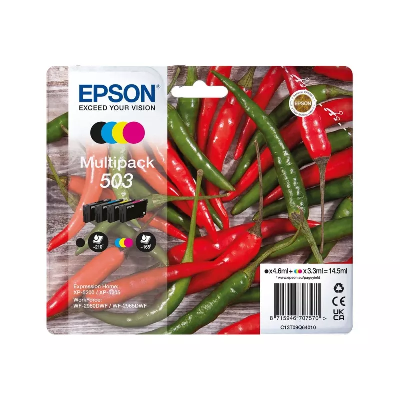 Epson 503 Tintenpatrone 4 Stück Original Standardertrag Schwarz, Cyan, Magenta, Gelb