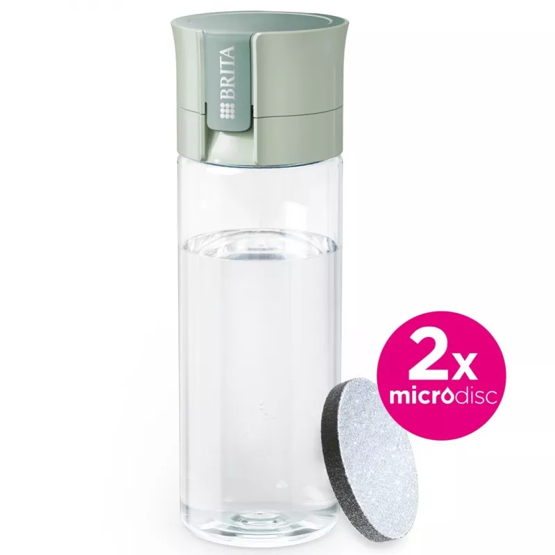 Wiederverwendbare Trinkflasche BRITA Fill&Go Vital 600 ml mit integriertem MicroDisc-Filter, Grün