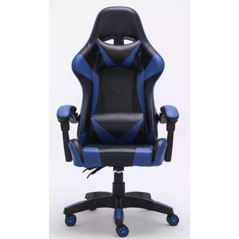Bürostuhl Top e Shop REMUS – gepolsterte Sitzfläche und gepolsterte Rückenlehne, schwarz/blau, mit Rollen