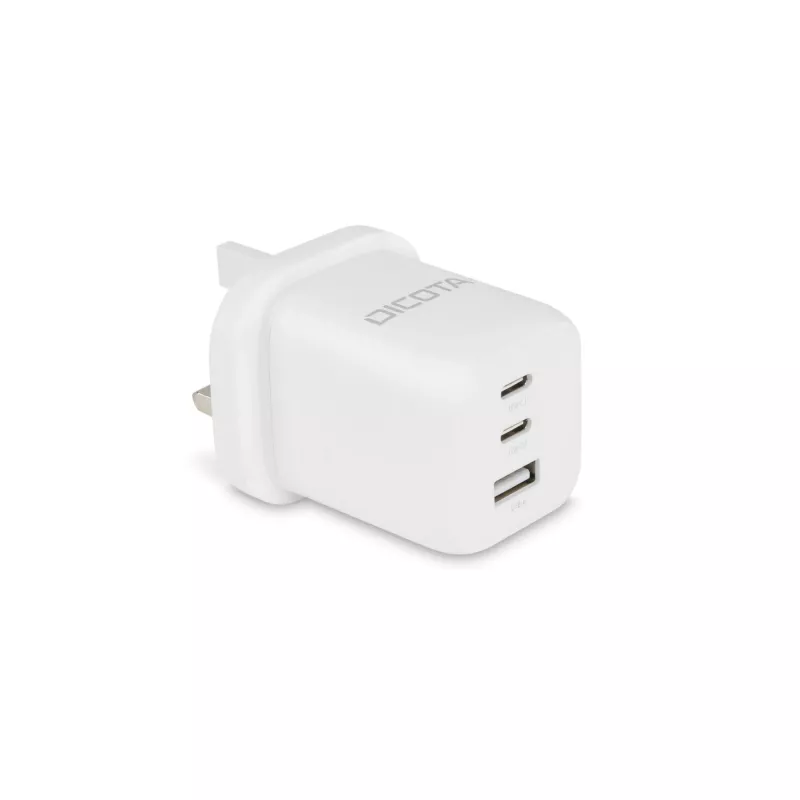 Dicota Netzteil - kompakt, GaN - 65 Watt - 5 A - PD 3.0 - 3 Ausgangsanschlüsse (2 x USB-C, USB)