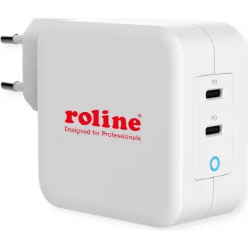 ROTRONIC-SECOMP Roline - Netzteil - 100 Watt - 5 A - PD 3.0, QC 3.0 - 2 Ausgangsports (USB-C)
