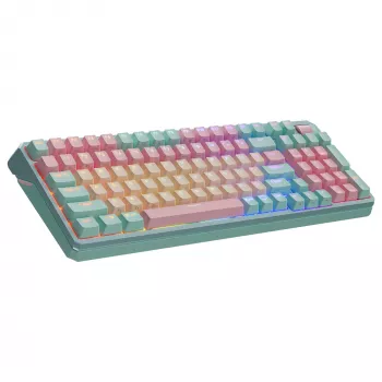 Tastatur Cooler Master MK770 mechanisch, USB + RF Wireless + Bluetooth, QWERTY Französisch, 99 Tasten, RGB, Türkis