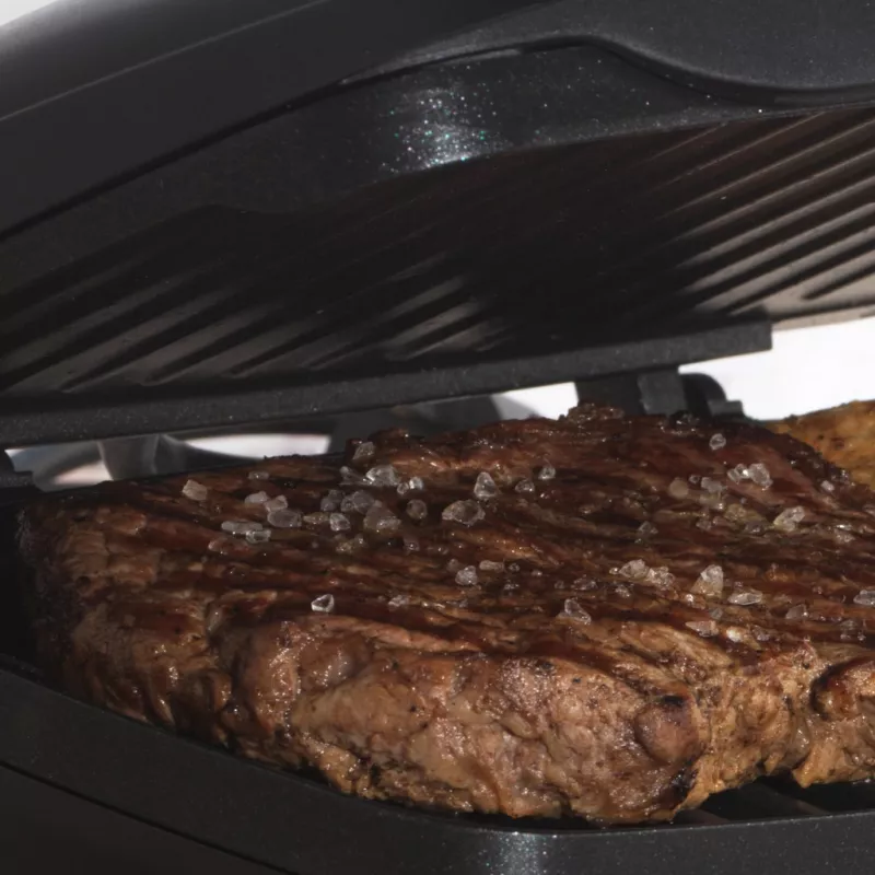 Elektrogrill Petra PT4366MBLKVDE schwarz mit Antihaftbeschichtung und einstellbarer Temperatur