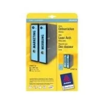Ordneretiketten Avery L4753-20 Blau 61 x 297mm