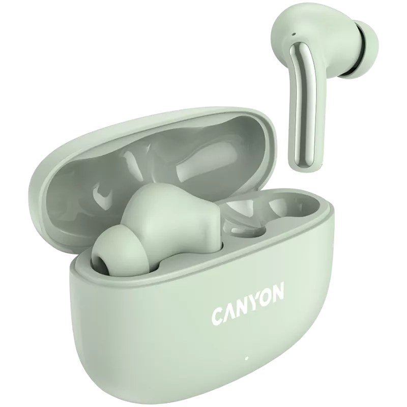 Canyon TWS-9 CNS-TWS9G Kopfhörer – True Wireless – Bluetooth 5.4 – In-Ear – 6h + 30h Akkulaufzeit – USB-C Ladecase – Touch-Steuerung – Grün