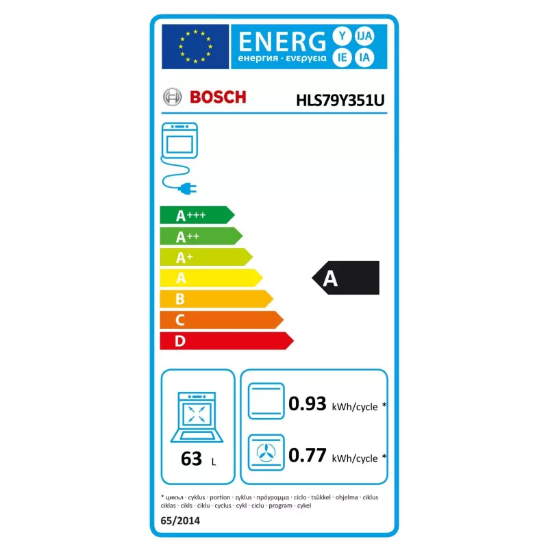 Bosch Herd HLS79Y351U Serie 6 Kochfeld Induktion, Backofen Elektro, Edelstahl, Breite 60 cm, Grillen, LCD, 63 L, Tiefe 60 cm