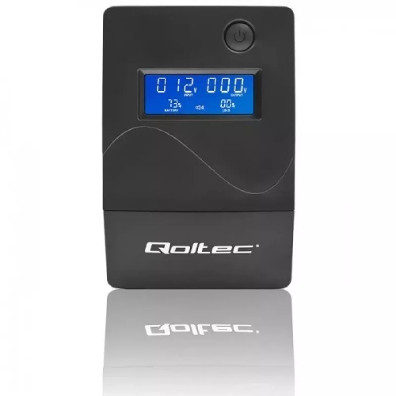 Qoltec Monolith USV (unterbrechungsfreie Stromversorgung) Doppelwandlung (Online) 1 kVA 600 W 2 Schuko-Steckdosen