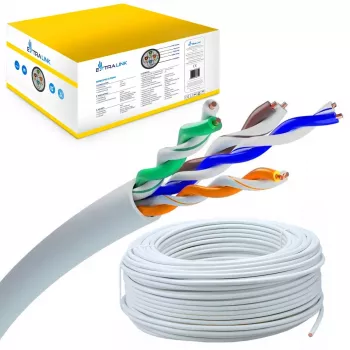 Netzwerkkabel Extralink Twisted pair CAT5E UTP (U/UTP) V2 100 m Grau