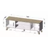 Cama TV stand LOTTA 160 2D2K wotan oak/mat Schwarz
