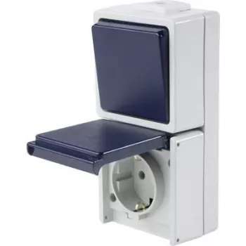 as - Schwabe 62455 Aufputzschalter IP54 Grau (62455)