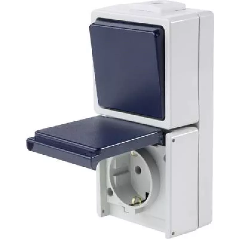 as - Schwabe 62455 Aufputzschalter IP54 Grau (62455)