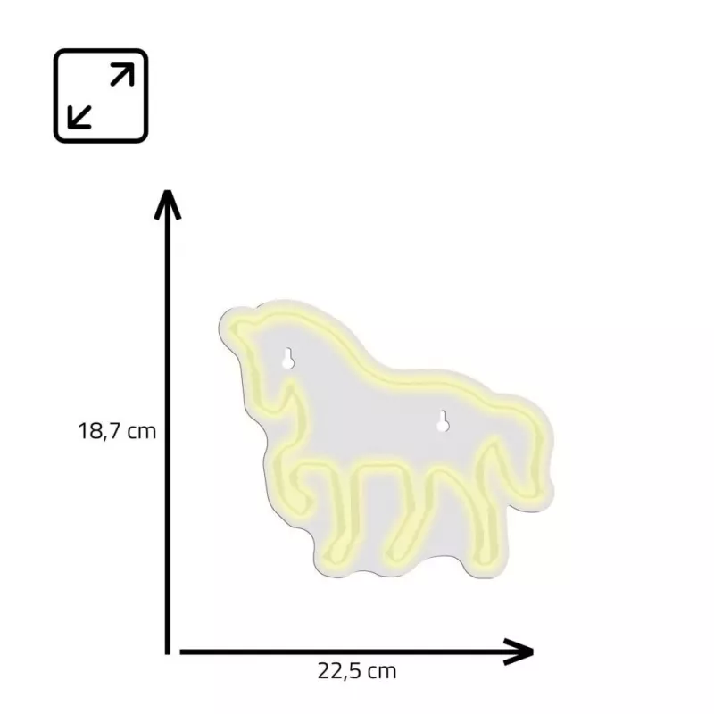 LED-Neonschild MANTA SNL103WH – Pferdemotiv, weiß